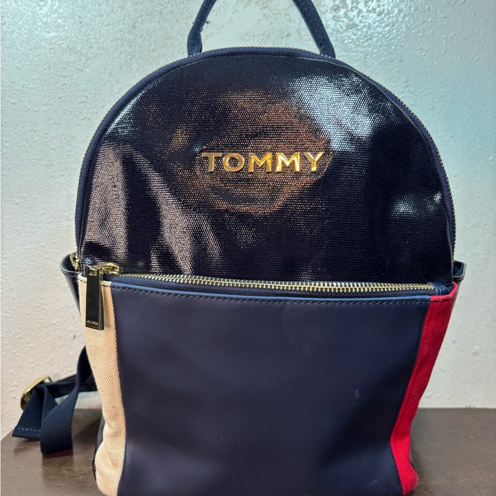 Tommy Hilfiger Navy, Red, and Cream Backpack
